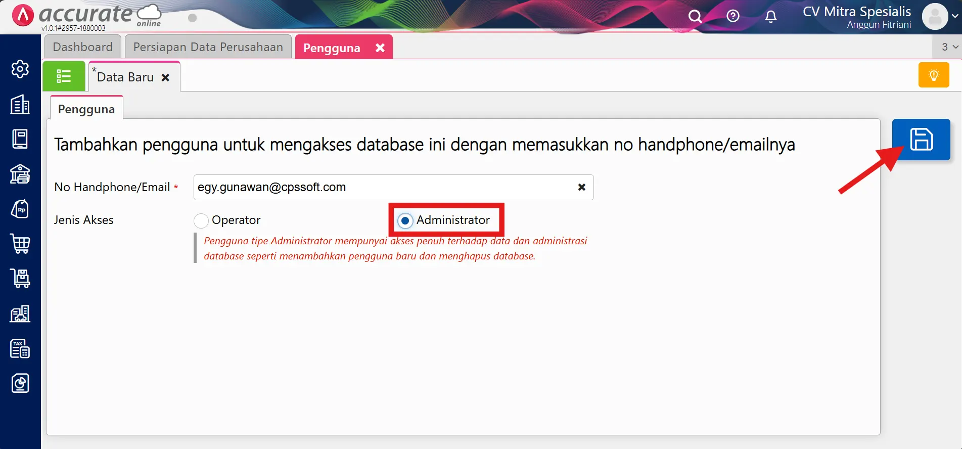 tambah pengguna baru